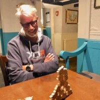 Jarig terwijl verwaaid in Padstow